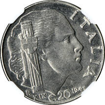 1円〜1941R イタリア 20C NGC MS64 未使用+ 世界コイン 古銭 貨幣 硬貨 銀貨 金貨 銅貨_画像1