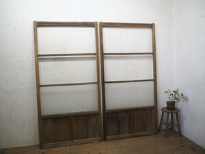taN0327*(2)[H178cm×W89,5cm]×2 sheets * antique * retro taste ... old wooden sliding door * fittings glass door entranceway door store furniture M pine 