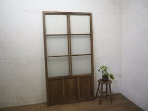 taL0396*(1)[H175cm×W94cm]* Vintage * retro old wooden glass door * fittings sliding door window sash Akira . taking . old Japanese-style house reproduction . material reform M pine 