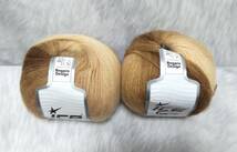輸入　毛糸　Ice Yarns　アンゴラデザイン　アンゴラ20％　ウール20％　100g×2個セット　ブラウングラデーション　トルコ　海外　①_画像2