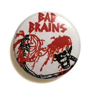 25mm 缶バッジ BAD BRAINS バッドブレインズ Skull US Hardcore Punk