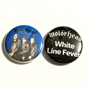 25mm 缶バッジ 2個セット Motorhead White Line Fever モーターヘッド Hardcore Punk Hard rock Punk