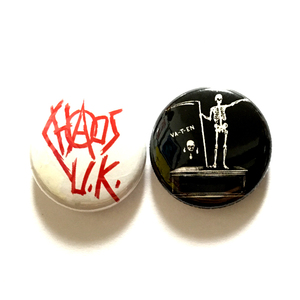 缶バッジ 25mm chaos UK カオスUK ハードコア Hardcore Punk Power Pop Glam Garage Punk パワーポップ ガレージパンク GISM GBH