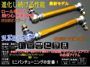 エスティマ 調整式 スタビ リンク ACR55 GSR55 -10~+140mm 車高調 ダウンサス ローダウンに ゴールド １台分 高耐久強化品 AHR20も