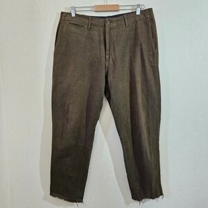 ★District UNITED ARROWS/ディストリクト ユナイテッドアローズ/メンズ/サイズ50/ボトムス/パンツ/カーキ/秋冬向け/切りっぱなし