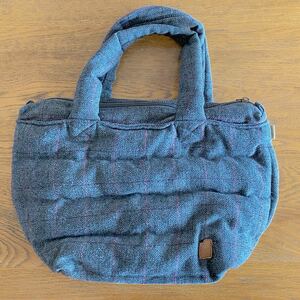 USED【ROOTOTE/ルートート★あったかトートバッグ/グレー×チェック】送料230円