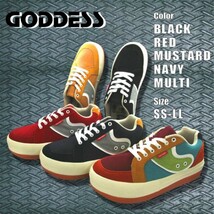 送料無料♪超人気♪湘南サーフブランド☆【GODDESS】ゴッデス☆ボーダースニーカー☆25.5_画像1