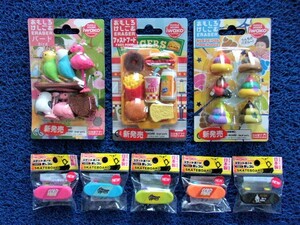 B-729 new goods IWAKO/iwako- interesting .... made in Japan bird / fast hood / skateboard / other paroti/ eraser / stationery / miscellaneous goods / objet d'art / together 