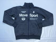 ★DESCENTE MOVE SPORT デサント　渋いネイビーのスエット地で前開きの長袖ジャケット L★_画像1