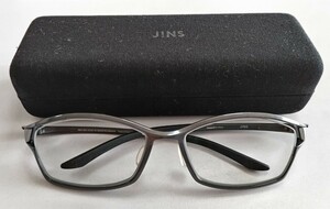 ほぼ未使用品 JINS メガネフレーム レンズ度あり ケース付き