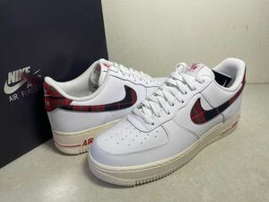 NIKE AIR FORCE 1 '07 LV8 エア フォース 1 PLAID 白 x 赤チェック US10.5 国内正規 未使用 DV0789-100