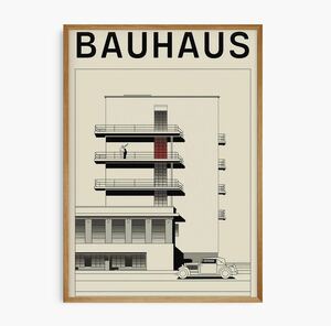 モダンアートポスター ファインアート ミッドセンチュリーモダン 現代アート ポップアート 抽象的 建築 Bauhaus バウハウス ビンテージ A2