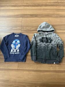 男の子　子供　ジュニア　キッズ　マザーウェイズ　GAP スターウォーズ　パーカー　トレーナー　2着セット　130 ネイビー　黒　