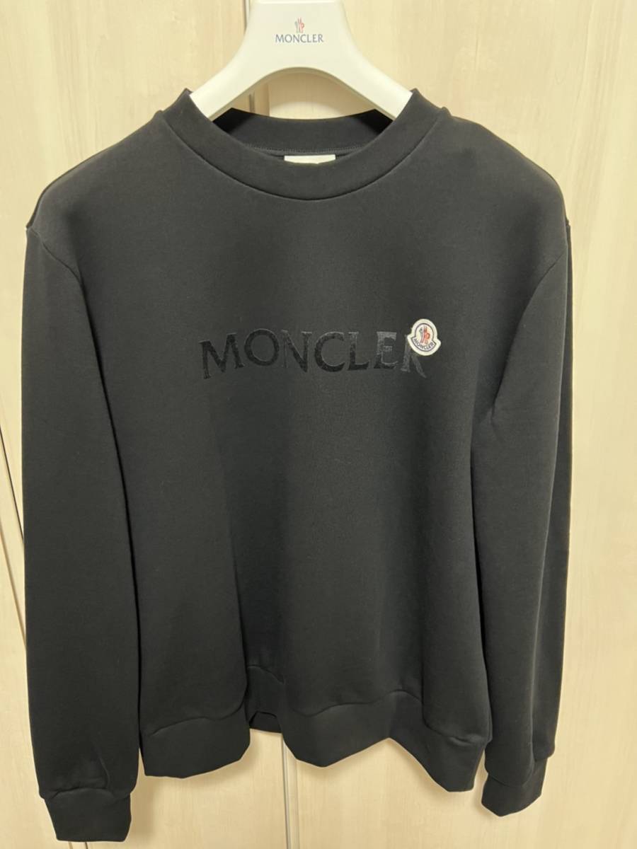 Lサイズ【未使用】MONCLER レタリングロゴ スウェット ブラック 黒色