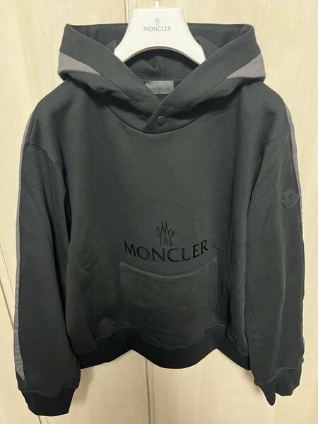 Sサイズ【未使用】MONCLER スウェット パーカー　ブラック 黒色　正規品 ◆定価９.5万円◆