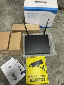 未使用HD NVR Kit防犯カメラ 屋外 ワイヤレス 常時録画 4台セット 配線不要 家庭用 防水ハードディスク付き動体検知 監視カメラP2P CLOUD