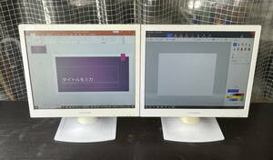 即決 中古動作品 アイ・オー・データ 17型スクエア液晶ディスプレイ SXGA LCD-AD173SESW 白 2台セット 説明書兼保証書有 着払100サイズ 