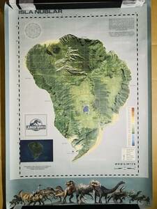 ジュラシックワールド　ヤマダ電機数量限定配布　イスラ・ヌブラル島マップ　Ｂ２ポスター　Jurassic World,island of Isla Nublar