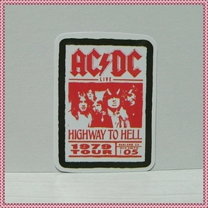 防水ステッカー・シール【エーシー ディーシー、AC DC、HIGHWAY TO HELL、ロックバンド】B131