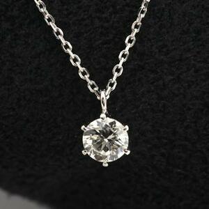 ダイヤモンド ネックレス プラチナ 一粒 0.2ｃｔ 鑑定書付 0.220ct Fカラー VS2クラス 3EXカット H&C CGL 23_10_17_2-n6p KDP*P