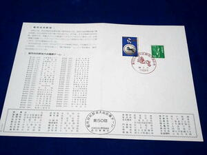 Z642e 第50回都市対抗野球大会記念切手貼 小石川54.7.27特印押印記念台紙(S54)