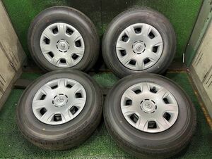 23年製　200系ハイエース 新車外し　S-GL　ブリヂストン　ＲＤ-613　195/80R15　107/105L スチールホイール付き　4本　1025-08