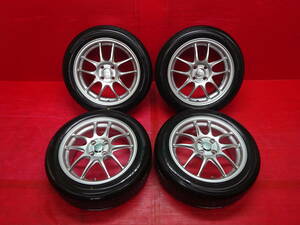 ★イボ付き★ ENKEI PF01 社外16インチホイール 4本 6.5J +53 4H 100 YOKOHAMA BluEarth-Es 185/55R16 ヴィッツ ノート スイフト エンケイ