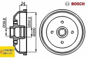 BOSCH made Opel Corsa A hatchback S83 TR S93 Estate Tigra brake drum rear 0986477040 one side only 1 sheets new goods 