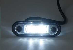 埋込マーカー2led ホワイト アンダーパイプ EUROカスタムVOLVOスカニア防水0.5W 12～30v　HELLAタイプ 10個セット　LEDマーカー　ブラガン