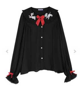 [ tag equipped, anonymity delivery ] axes femme kawaii axes femme Disney 101 Dalmatians blouse ( black )