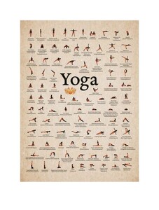 【送料無料・匿名発送】ヨガ YOGA ポーズコレクション ポスター 30×42cm キャンバス 立ち木のポーズ シャバーサナ ダウンドッグ 