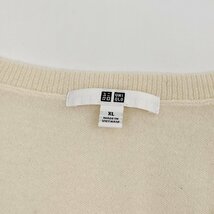 カシミヤ100%◆UNIQLO ユニクロ カシミアウール Vネック 長袖 ニットセーター XLサイズ / アイボリー レディース k-09_画像3