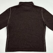 カシミヤ100%◆MAGLIA DONNA マグリアドンナ ステッチ風デザイン カシミアウール ニット セーター 長袖 Mサイズ程度/ブラウン 茶系_画像6