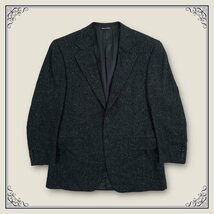 シルク&カシミヤ混◆CANALI カナーリ ネップ風 ウール テーラードジャケット ブレザー 46 / 濃紺 ネイビー メンズ イタリア製_画像1