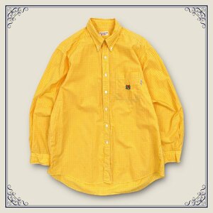 希少!! レア!!◆ミキハウス メンズ miki HOUSE MENS ギンガムチェック 長袖シャツ サイズ M /イエロー/ビンテージ オールド