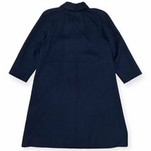 カシミヤ100%◆Cremona クレモナ 裏地ペイズリー カシミアウール Aライン ロングコート 9A3 / 濃紺 ネイビー レトロ ハンドメイド_画像10