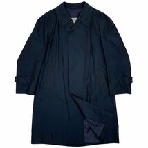 シルク100%◆イングランド製◆Aquascutum アクアスキュータム ステンカラーコート/玉虫/濃紺/Aqua5/英国製/70's 80's/ビンテージ/絹_画像1