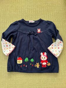 ミキハウス MIKIHOUSE ロンT Tシャツ　長袖Tシャツ　長袖シャツ　子供服 キッズ トップス　うさこ　80 80cm