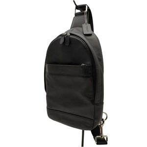 送料無料 美品 COACH コーチ メンズ ボディバッグ チャールズ レザー ボディバッグ F54770ブラック