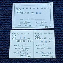 常磐線　夜ノ森駅発行　○水 補充片道乗車券　夜ノ森⇒富岡 ＋ ○水 補充往復乗車券　夜ノ森から富岡まで　日本国有鉄道 (駅員配置最終日)_画像1