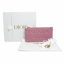 （未使用　展示品）クリスチャンディオール Christian Dior カナージュ LADY DIOR ジップカードホルダー コインケース ピンク S0478ONMJ_画像2