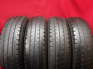 中古タイヤ 185/80R14 97/95N 4本セット ヨコハマ ブルーアース VAN RY55 7.5分山