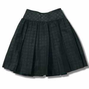 《良品◎》BURBERRY BLACK LABEL バーバリーブラックレーベル★日本製*ノバチェック*フレアスカート*ブラック*サイズ38(LA1507)◆S60