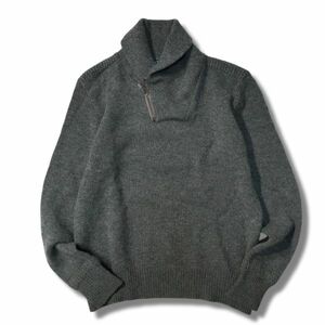 《良品◎》POLO RALPH LAUREN ポロラルフローレン★ショールカラーウールニット*セーター*グレー*サイズS(MW2498)◆S60