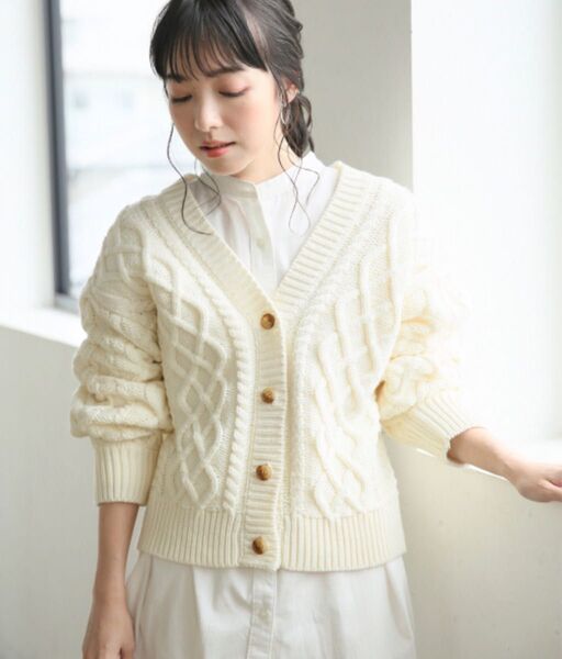 ☆【LOWRYS FARM】ケーブルニットカーディガン 〈新品未使用タグ付き〉☆