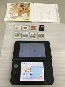 N587/ 任天堂 ニンテンドー3DS LL ブルー×ブラック ソフト6枚セット　8GB メモリカード 1枚