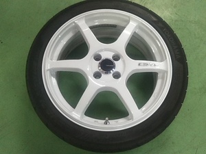 レアマイスター CS-V6 17×7J 4H PCD100 +42 ADVAN 2022年製 205/45R17 1本 その2 (H23066) 