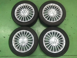 フォルクスワーゲン Up！ 純正 アルミ 15×5.5J 4H PCD100 +41 / DUNLOP 185/55R15 4本SET (H23076) 