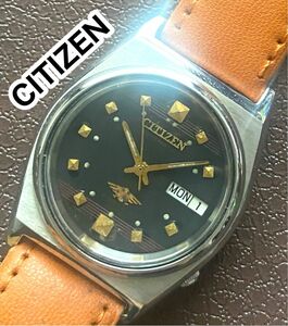 ヴィンテージ CITIZEN 腕時計 メンズ 機械式自動巻き シチズン ブラック