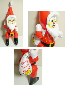 サンタクロース ビニール人形 1m10cm 大 + スノーマン 63cm セット / クリスマス/ ビニール玩具/ レトロ/ アメリカ雑貨/ INFLATABLE/ X'mas